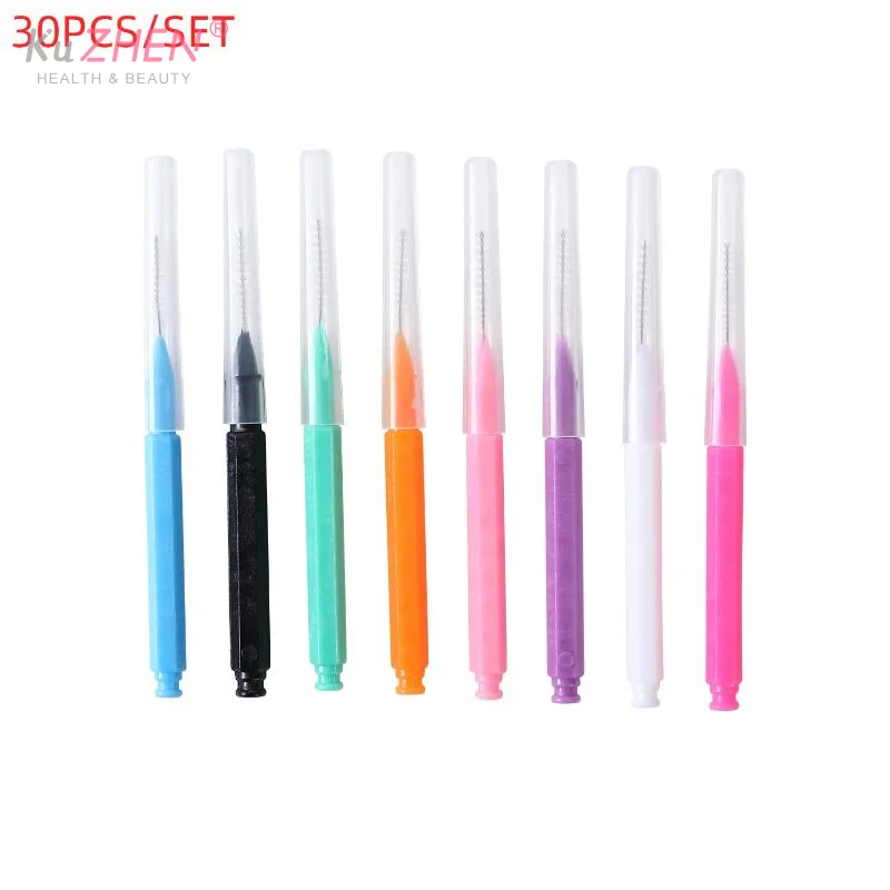 

30 шт. I-образных межзубных щеток для ортодонтической коррекции, для чистки зубов и брекетов, с мягкой щетиной