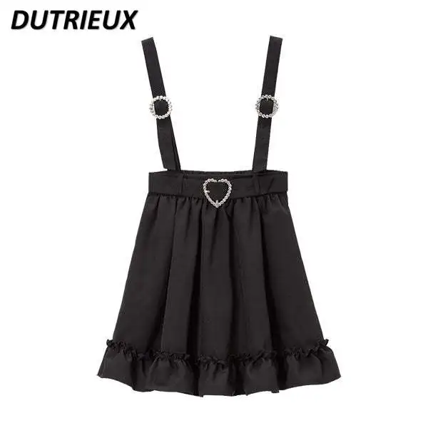 

Solid Color Japanese Style Single Summer New Min Skirt Rojita Casual Short Skirt Girls Rojita Loose Suspender Skirt Women Skirts