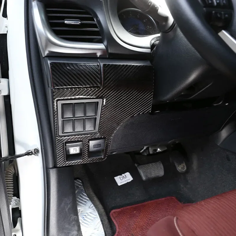 Carbon Fiber Center Control Dashboard Panel Sticker Gear Window Lift Decorative Trim Accessories For Toyota Hilux Revo 2015-2022 - view 5