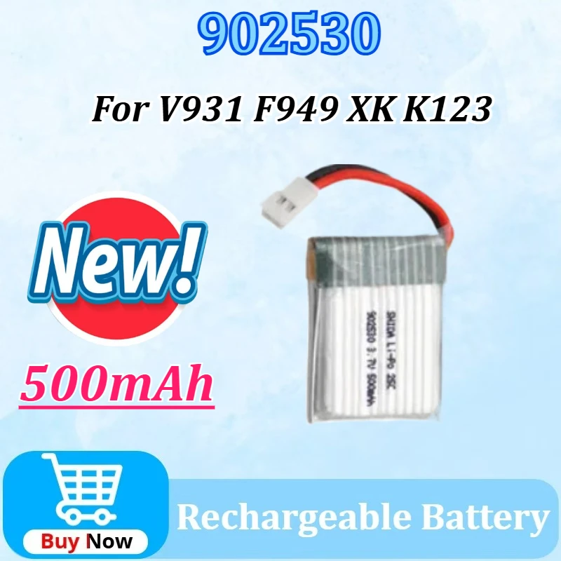 

3.7V 500mAh 902530 25C LiPo Battery for Wltoys V931 F949 XK K123 6Ch RC Helicopter Spare Parts for XK·K123