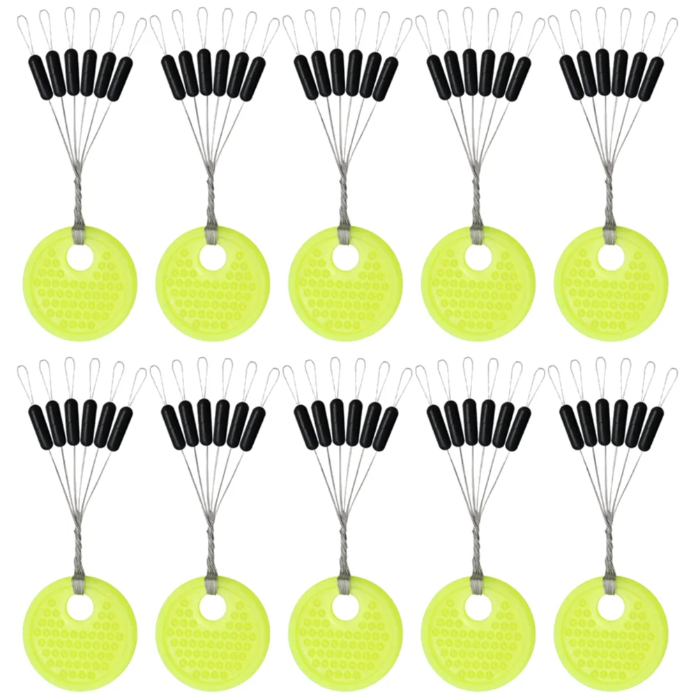 60/120pcs Gruppe Set Gummi Silikon Raum bohne See karpfen Fliegen fischen schwarz Gummi oval Stopper Angeln Float Angeln Bobber