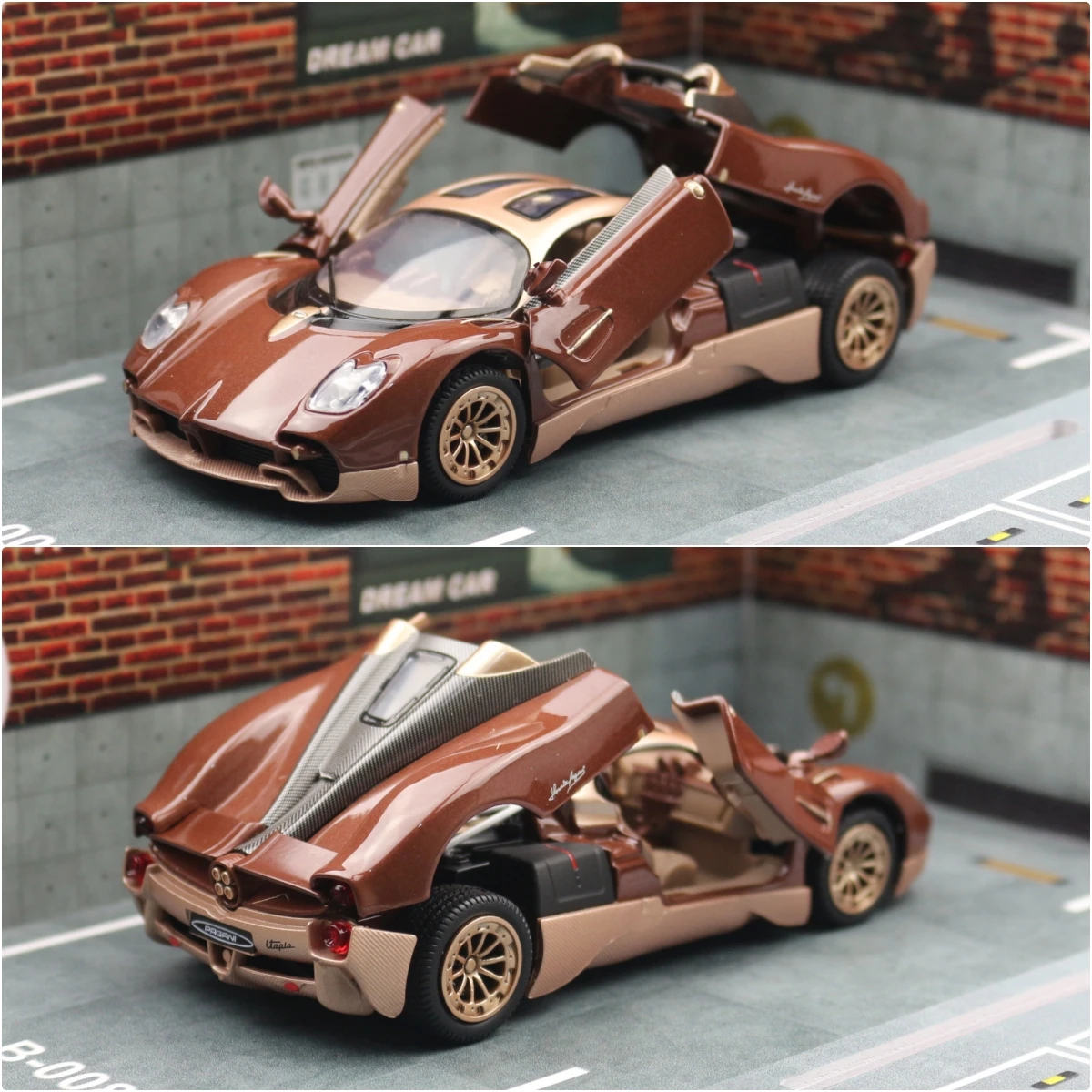 1/32 Pagani Utopia Spielzeugauto Modell CCA 1:32 Druckguss Metall Miniatur Super Sport Sound & Licht Sammlung Zurückziehen Geschenk für Jungen