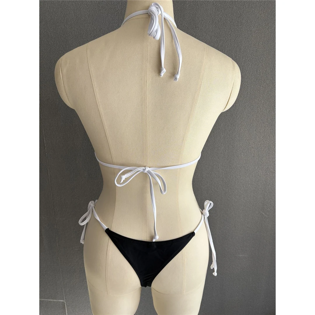 S - XL Sexy Neckholder-Bikini mit hohem Beinausschnitt, Damen-Badeanzug, zweiteiliges Bikini-Set, Badebekleidung, Badeanzug, Schwimmbekleidung V6244 – Detail 8