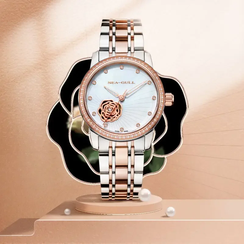 New Style Fashion Seagull Watch Female Simple Temperament Hollow Automatic Mechanical Women Watch 317.15.6121KL