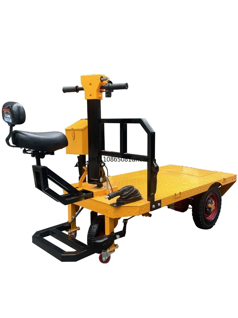 For Stand Drive Electric Flatbed Cart Tile Transport Trolley Heavy Duty Cargo Vehicle For Warehouse Construction Site