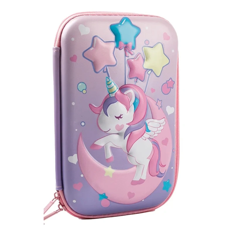 grande capacidade waterproof 3d lapis case unicornio dinossauro eva luz lapis box para estudante material escolar papelaria bolsa kawaii 01