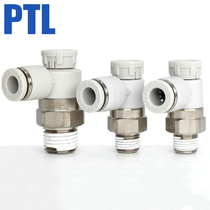 1PCS AirTAC PTL Original Pneumatic PTL802 Push-Lock Cylinder Speed Regulating Throttle Valve PTL4M5 Air Tube Connector PTL601