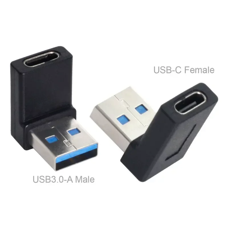 USB 3.1 Type C Female to USB 3.0 Male Adapter Elbow 10Gbps Data Transfer Charging Cable for Hard Disk