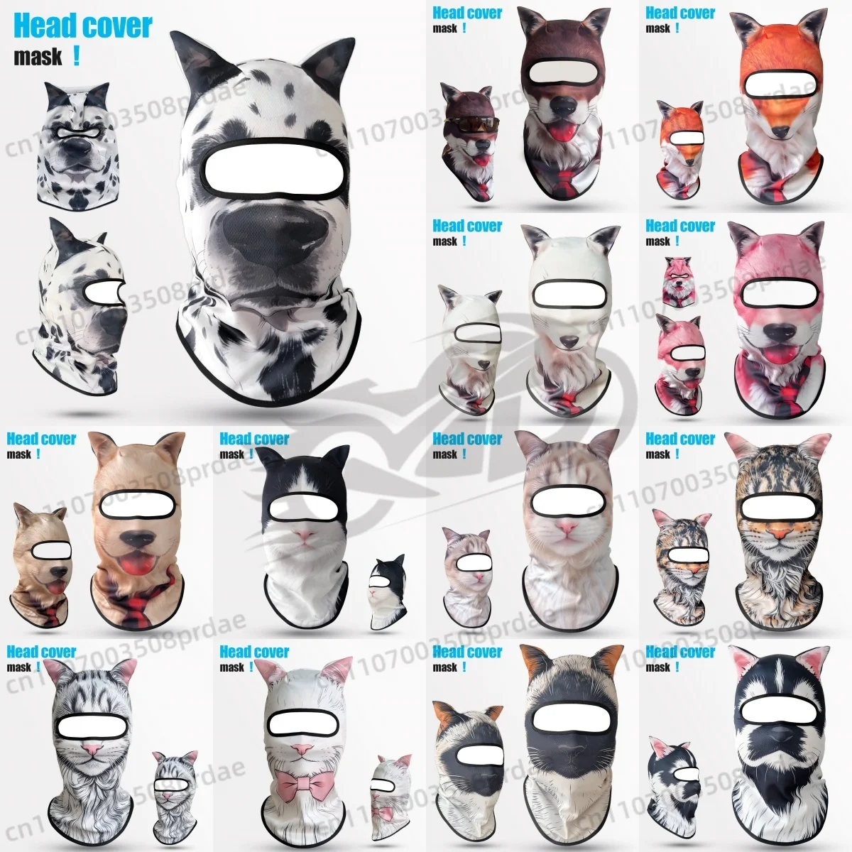 3D Animal Motorcycle Cap Cycling Balaclava Full Face Cover H