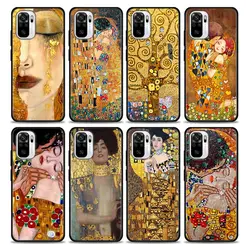 Custodia per Redmi Note 9 9S 9T 10 10S 11 11S 11T 8 8T 7 POCO M4 Pro Cover in Silicone Fundas Kiss by Gustav Klimt Golden Freya Tears