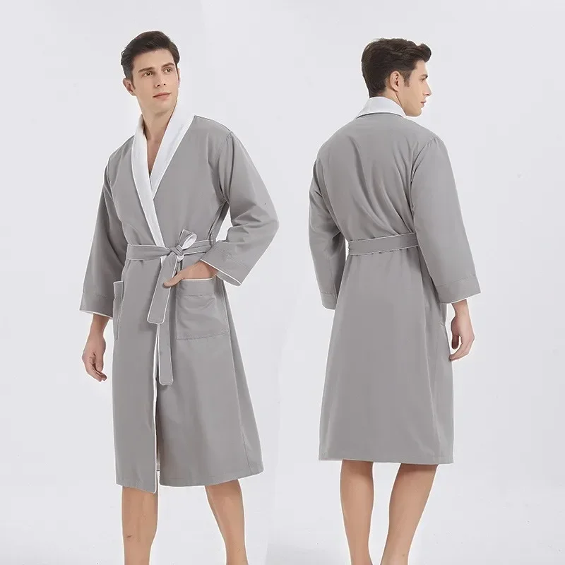 Five-star hotel bathrobe double-layer composite thickened hot spring yukata homestay pajama hotel bathrobe manufacturer logo