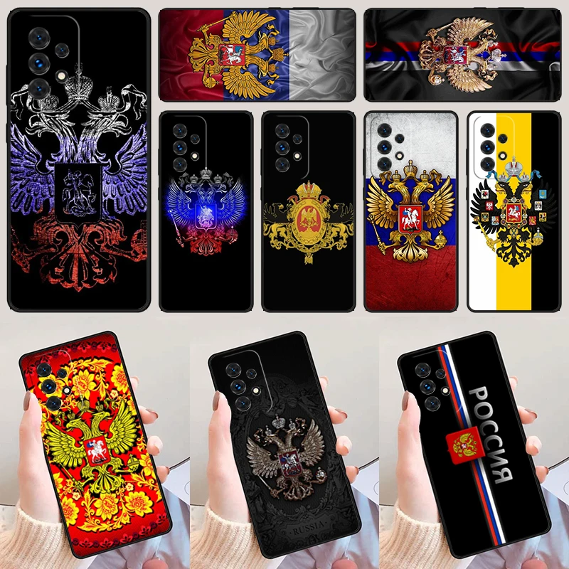 Russia Flag Coat Of Arms phone case For Samsung Galaxy A42 A31 A40 A51 A71 A32 A80 A91 A52 A72 A20e A21S A50 A70 A11 A12 Cover