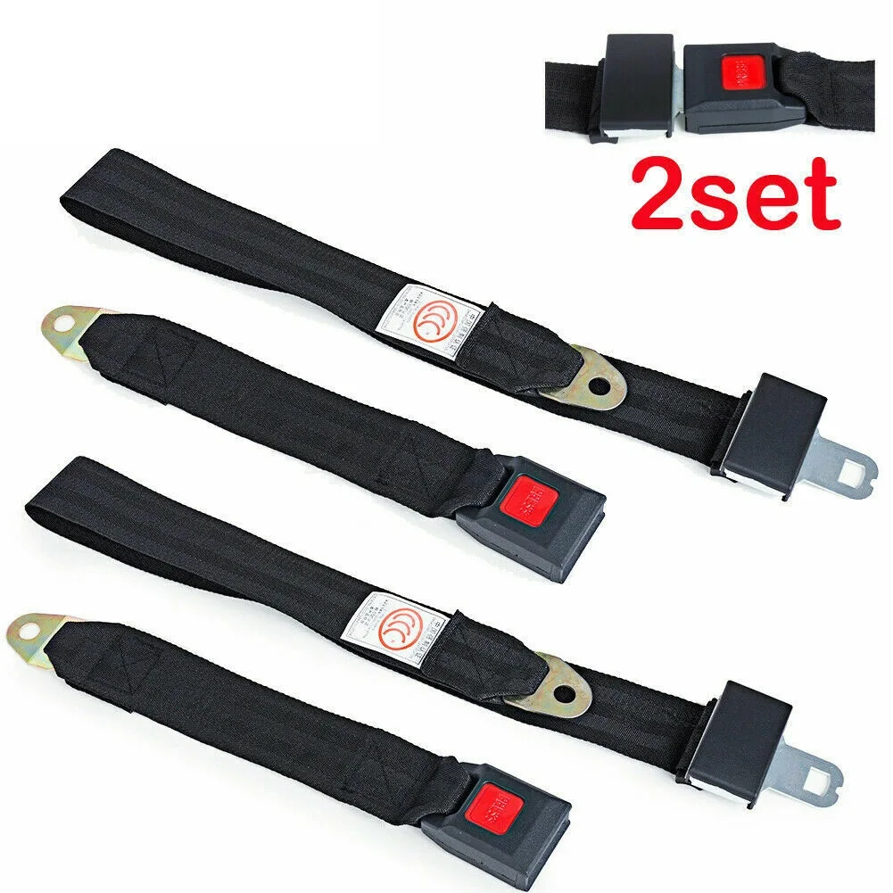 

2x Car Truck Seat Belt Lap 2 Point Safety Travel Adjustable Bolt Universal US