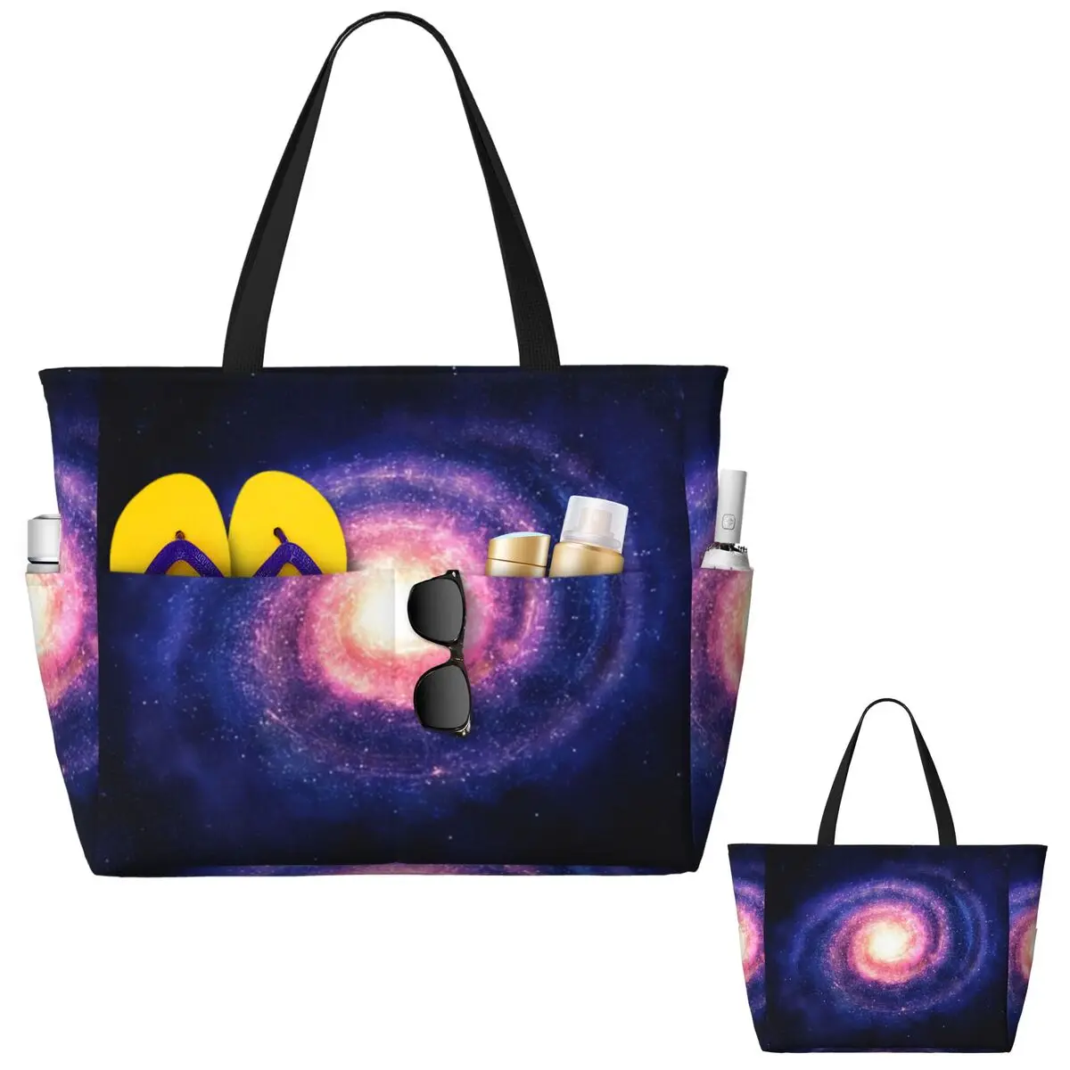 Cloak Galaxy Universe Planets Beach Tote Bag Sport Gym Yoga Duffle Large Tote Bag Women Travel Bag Fitness bag