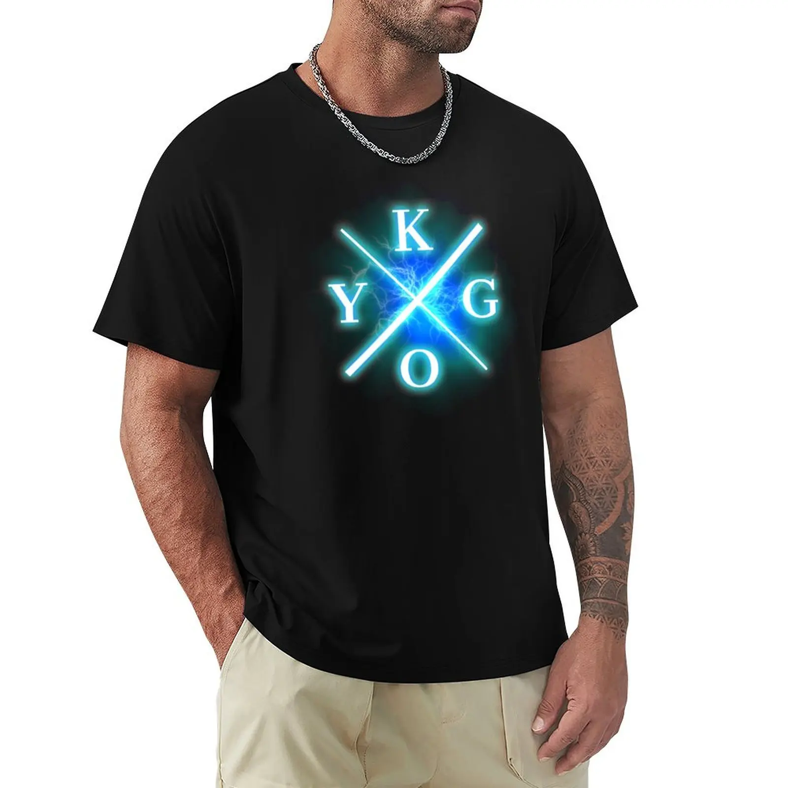 

kygo on light T-Shirt funny costumes oversized graphic tee Men's cotton t-shirt