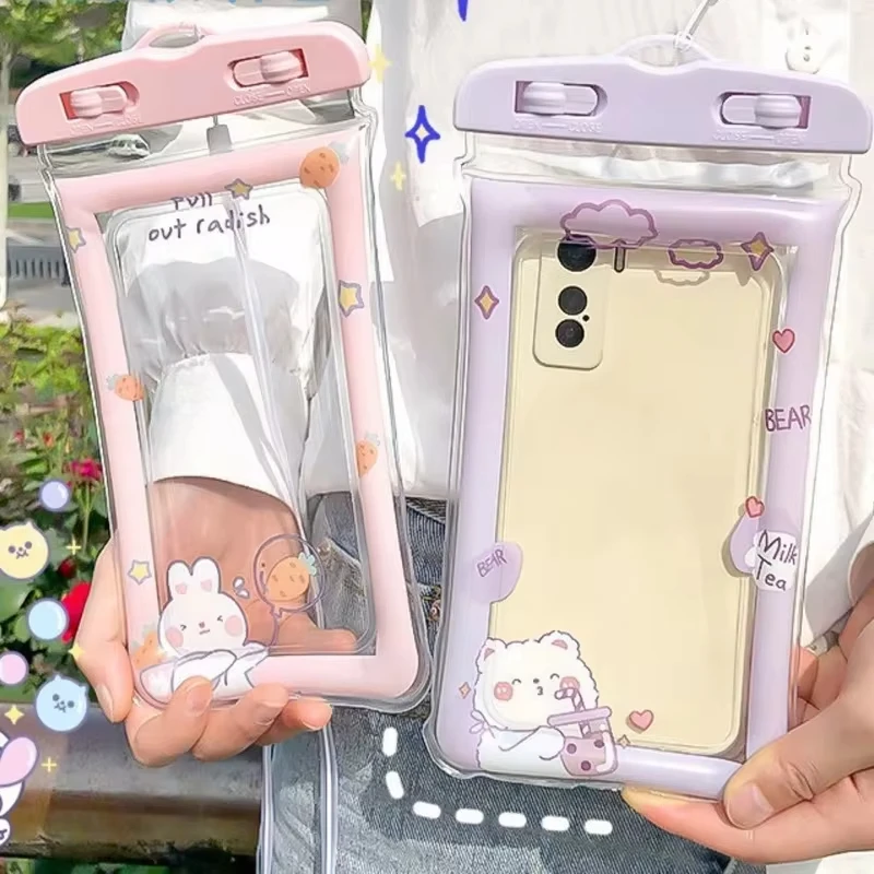 Full View Transparant Onderwater Mobiele Telefoon Tas Anti-Falling Waterdichte Mobiele Telefoon Tas Pvc Zwemmen Duiktelefoon Hoezen