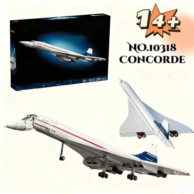 MOC 10318 Concorde Airbus blocs de construction célèbre supersonique Commercial passager avion modèle briques jouets anniversaire cadeaux de noël