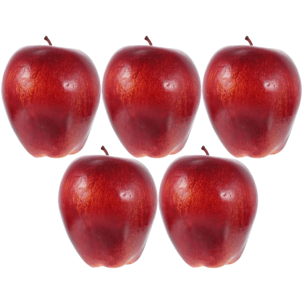 5 Pcs Tasty Decorations Simulation Fruit Model Fake Display Realistic Apples High Density Foam Lifelike Delicious