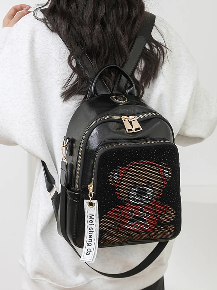 

Casual Commuter Women's Backpack Large Capacity College Student Fashion Cartoon Bookbag Leisure Trendy Backpack for Youth