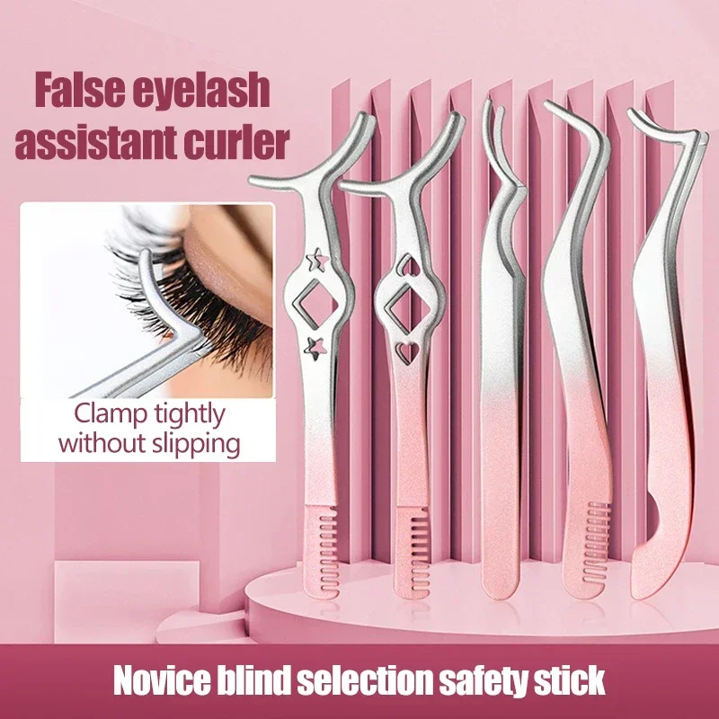 Clip per estensione ciglia finte Pinzette per ciglia Strumenti di bellezza per trucco Applicatore per ciglia finte Pinzette Aiuti Strumenti per piegaciglia