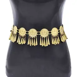 Afghan Vintage Arab Indian Gypsy Coin Waist Belly Chains Tassel Belt for Women Dance Travel Jewelry Accseeories