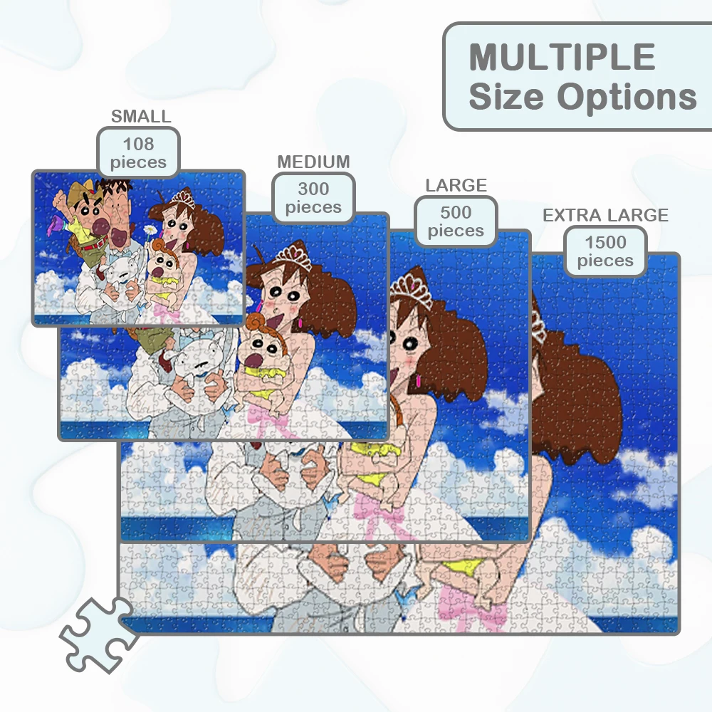 Crayon shin chan grande adulto quebra-cabeça shinnosuke família desenhos animados jogos e quebra-cabeças oceano azul e nublado céu azul brinquedos educativos