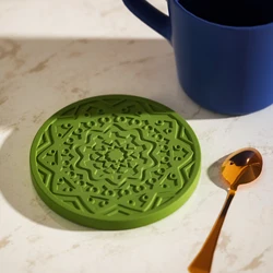 Boowan Nicole Coaster Mold Totem Concrete Silicone Mold DIY Round Tray Epoxy Resin Casting Molds Handmade Jesmonite Mould