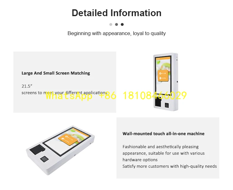 

Food Ordering Terminal Including Scanner Printer All-in-One Restaurant POS System Tablet Touch Screen with Windows & Android