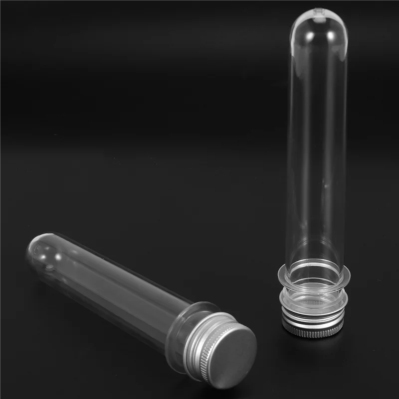 25 Pcs 45ML Plastic Test Tubes Metal Cap Screw Lid Containers 45ML Plastic Test Tubes Containers For Cosmetic Travel Lotion