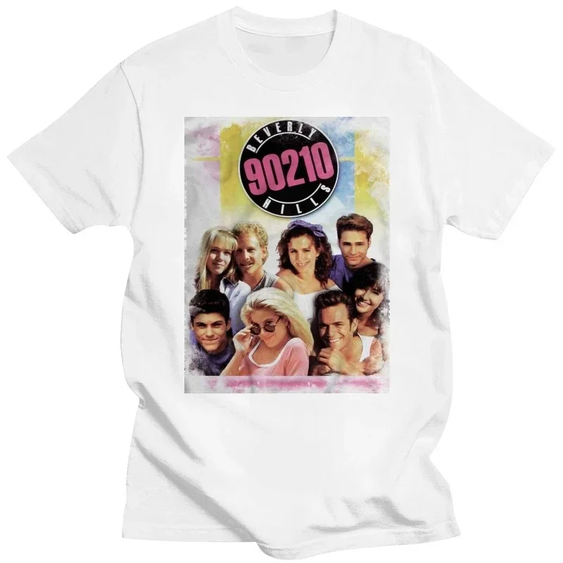 Beverly Hills 90210 T-Shirt Men graphic harajuku oversized t shirt vintage Cotton streetwear heavyweight Short Sleeve Summer