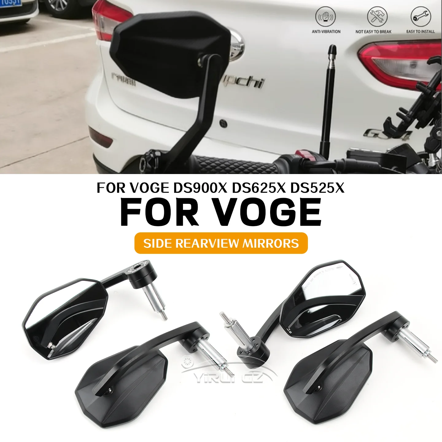 Motorcycle Mirrors Handlebar Mirrors Universal Motorcycle Mirror Wide Vision For VOGE DS900X DS625X DS525X DS900X DS625X DS 525X