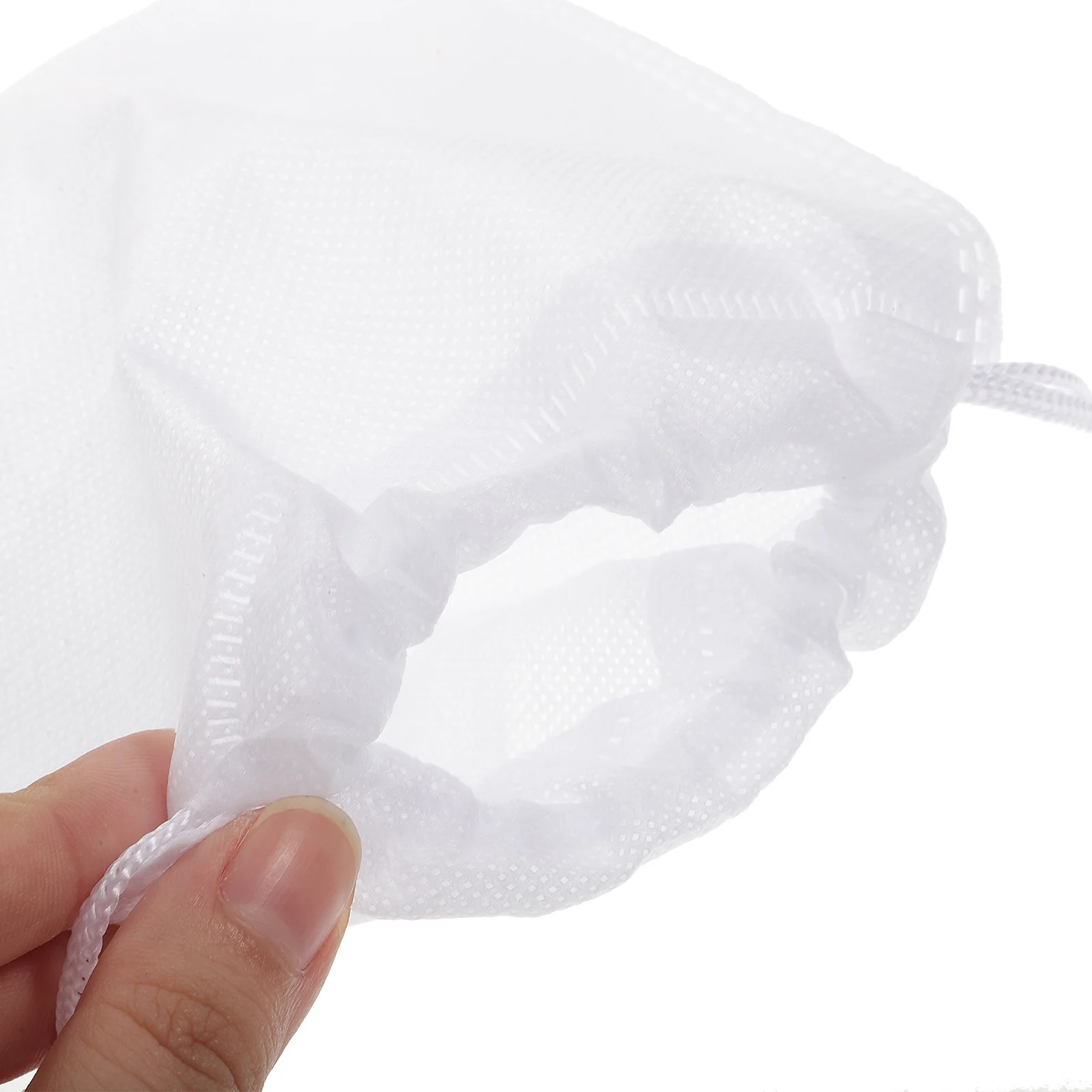 

10Pcs Durable White Bait Cloth Bag Fishing Non-Woven Fabric Drawstring Sack Easy Open Closure Bait Storage for