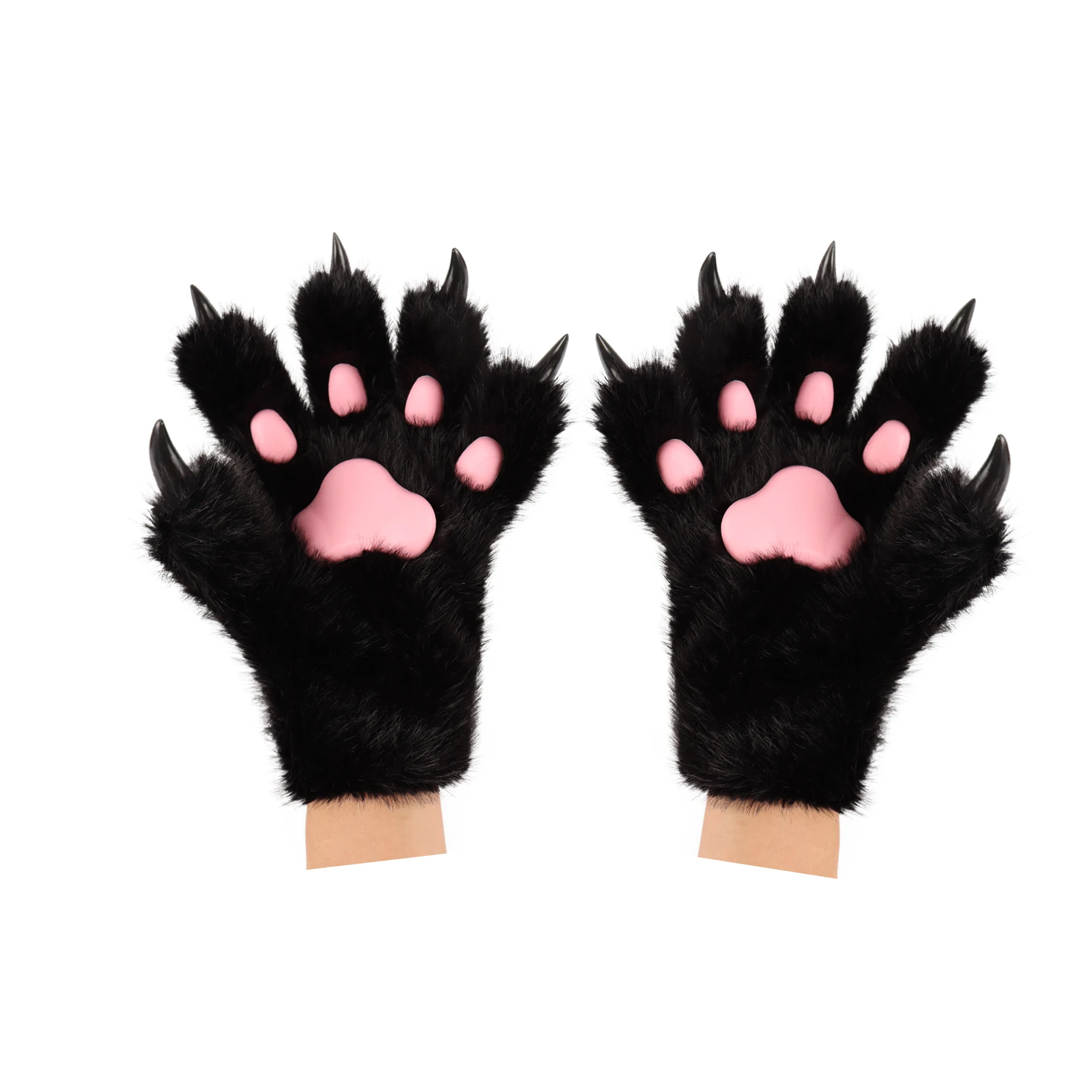 Flauschige Katzenohren, Katze, langer Schwanz, plus süße Katzenpfoten, Handschuhe, Set, Cosplay, Kostümzubehör, Halloween, Karneval, Party, Anzieh – Detail 9