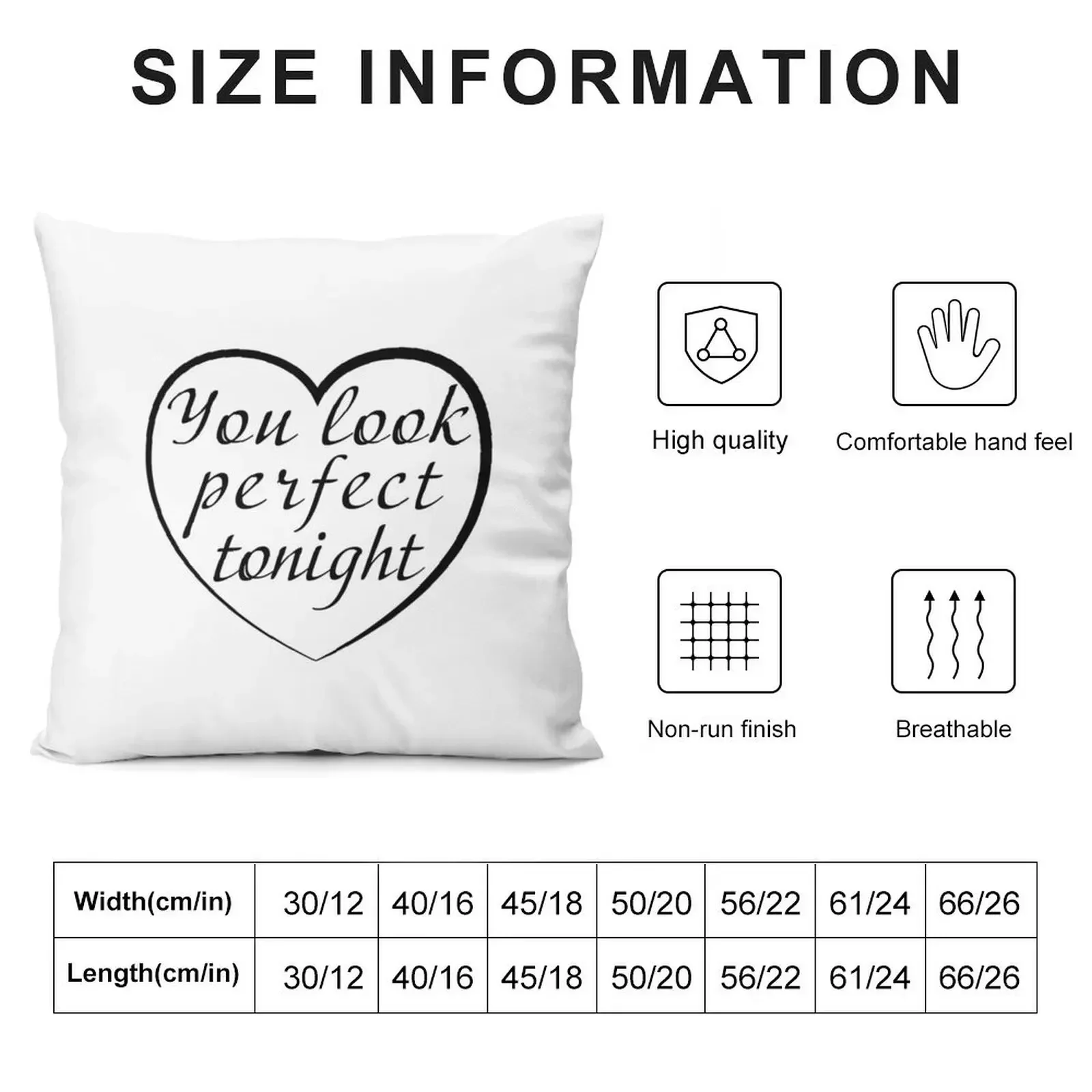 You Look Perfect Tonight Black Throw Pillow sleeping pillows Sofa Cushions Covers Christmas Pillow Cases Sofa Cushion pillow