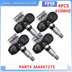 3AA907275 Car Tire Pressure Monitoring System Sensor 4PCS For 2011-2017 Volkswagen CC Tiguan 2010-2015 VW Passat B6 TPMS 433MHZ