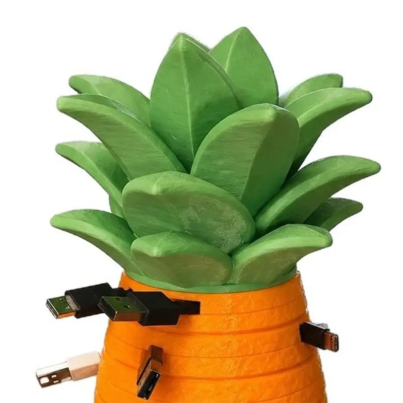 [NEW!】 Cable Management Box Desktop Charging Organizer 3D Printing Decorative Case Pineapple Shape For Travel