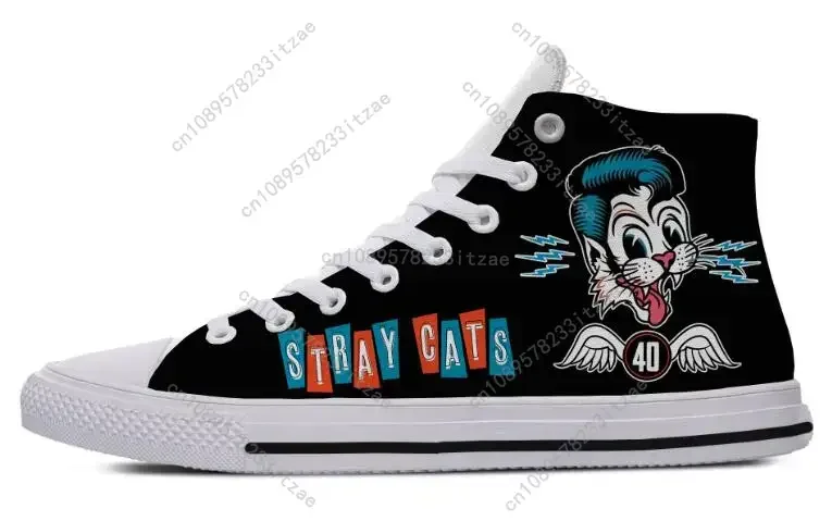 70'S Straycats Let's Go Faster New Arrive Fashion Lightweight High Top Canvas Shoes Men Women Casual Shoes Breathable Sneakers
