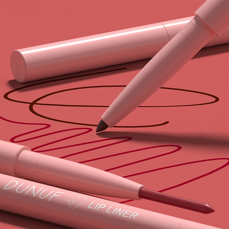 Tapered Nib Lip Liner ดินสอยาวนาน Matte Creamy Plumping Lip Stain กันน้ํา Natural Nude Brown Slim Lip Liner แต่งหน้า