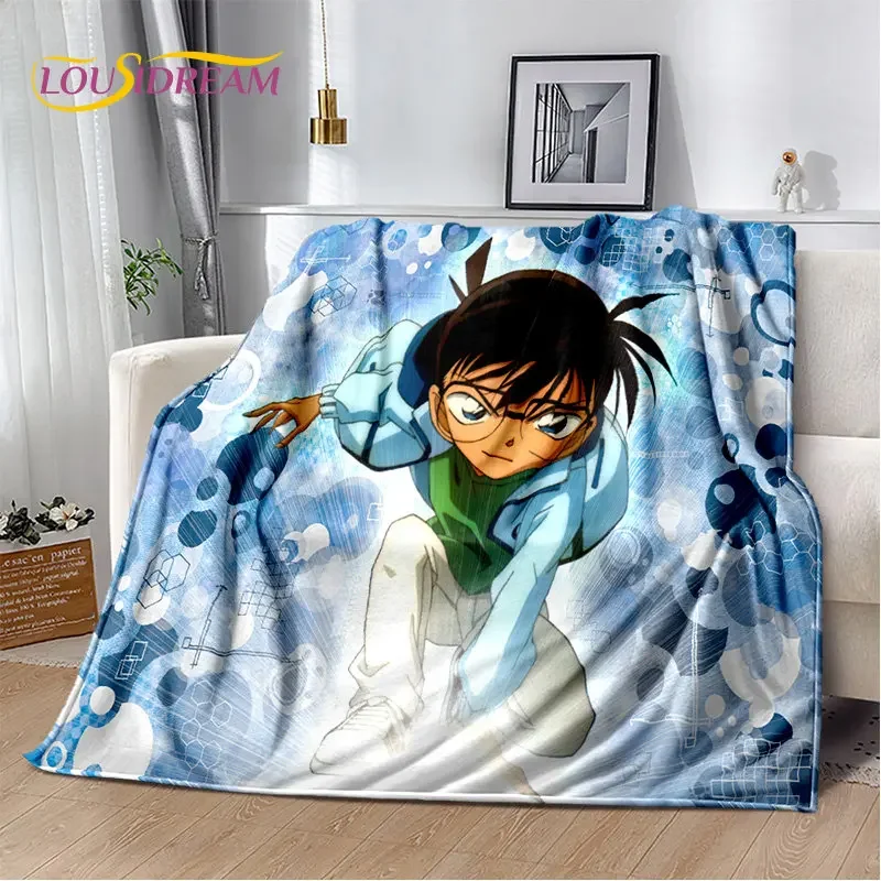 Detective Conan Cartoon Anime Soft Plush Blanket,Flannel Blanket Throw Blanket for Living Room Bedroom Bed Sofa Picnic Cover 3D