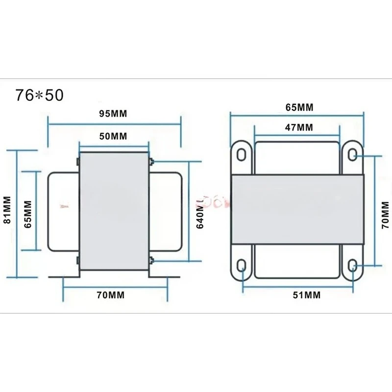 KT66 KT88 EL84 EL34 6L6G 2A3 vacuum power amplifier single-ended output transformer 15W, 2.5K: 0-4-8Ω, 3.5K: 0-4-8Ω or 5K: 0-4-8