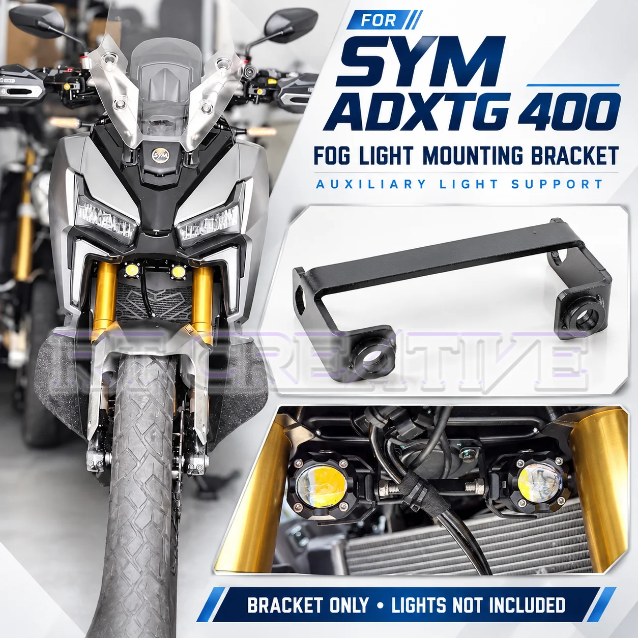 Fit SYM ADXTG400 Swordtooth Tiger Spotlight Fog Light Fixed Bracket Upgrade