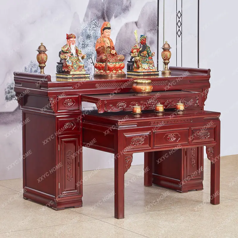 

Новый китайский стол из массива дерева для домашнего использования, для деревенского буддийского храма, стол для восемьми бессмертных, новый полный комплект.