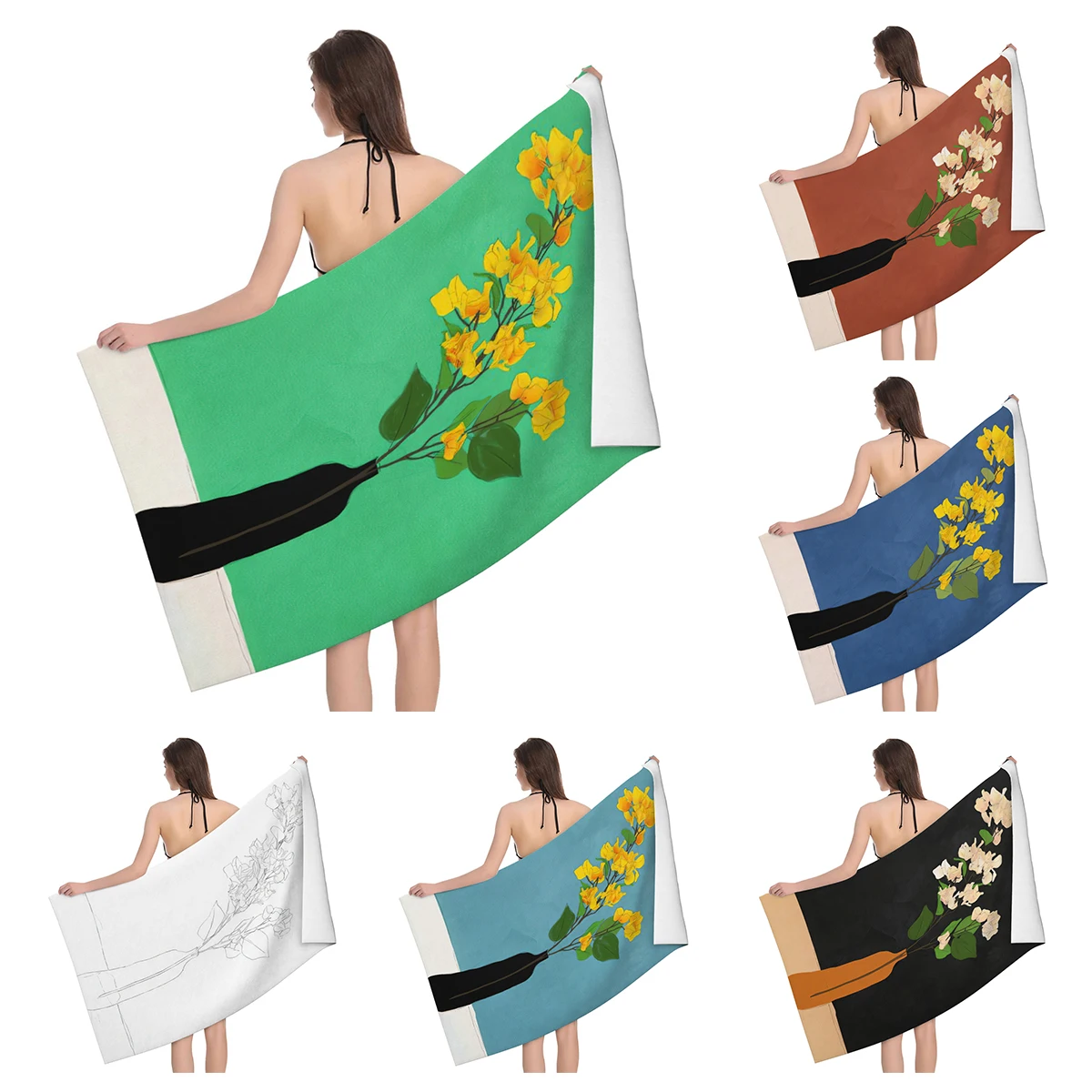 Home bath towels body towels bathroom quick drying microfiber beach Oil painting style man large sports towel  cute dog funny