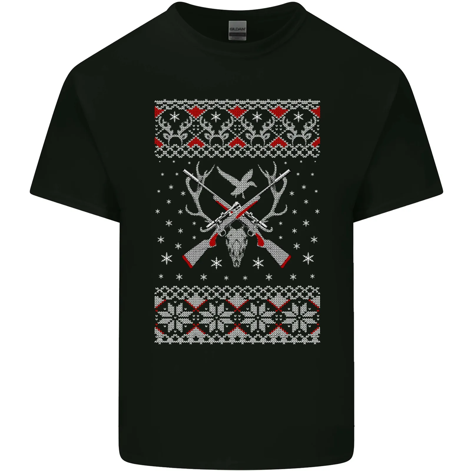 Huntsmath Christmas Hunting Funny Christmas Mens Cotton T-Shirt