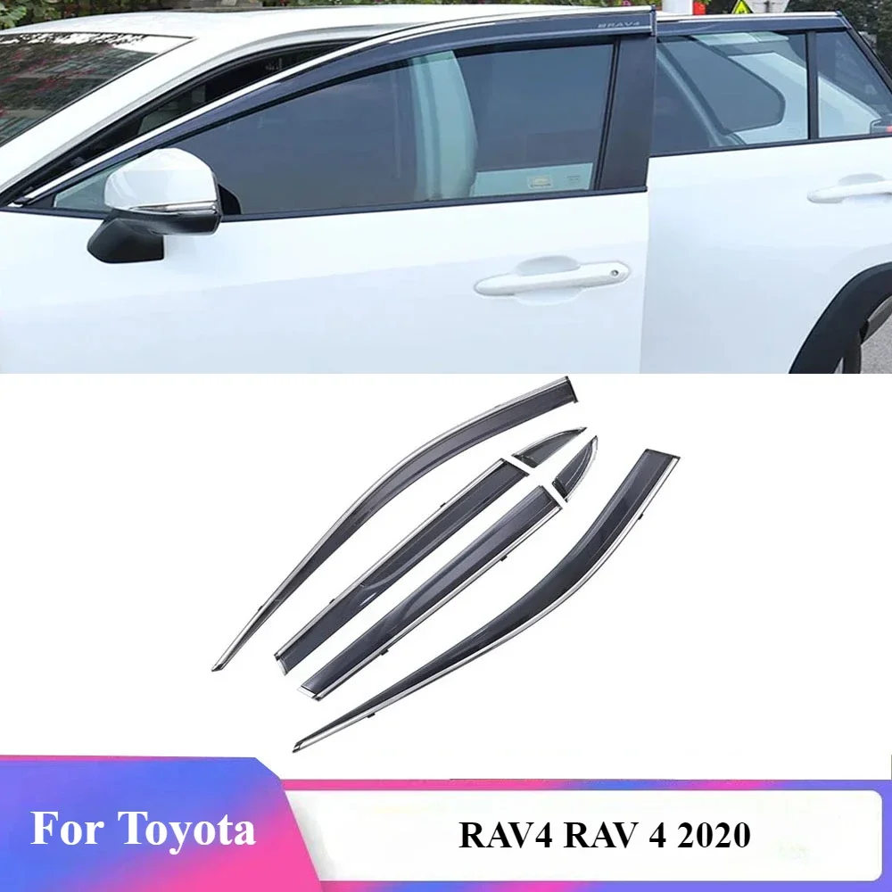 For Toyota RAV4 RAV 4 2020 Chrome Window Trim Accessories Window Visors Weathershields Wind Rain Guard Shades