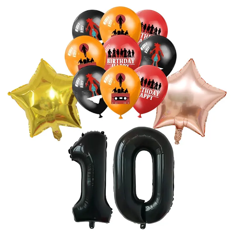Stranger-Themen-Geburtstagsdekoration Horrorfilm-Geschirr Tasse Teller Tischdecke Luftballons Banner Geschenktüte Snackbox Partyzubehör – Detail 31