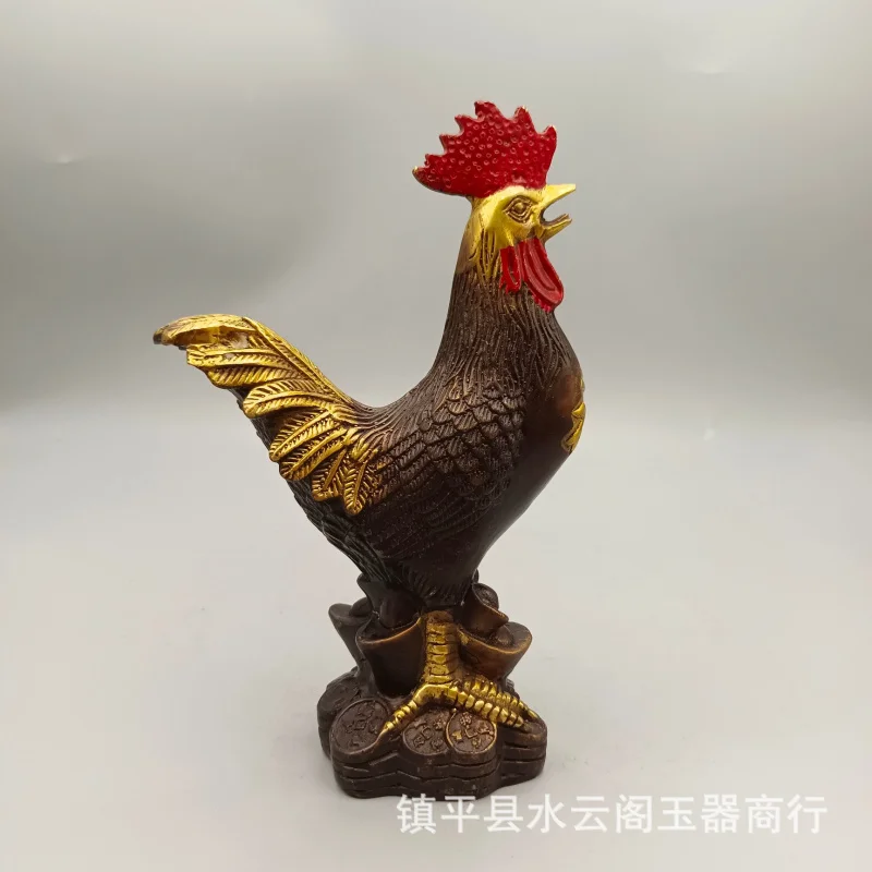 Wholesale Copper Rooster Ornament Copper Chicken Money Ingots Rooster Crafts Copper Rooster Home Zodiac Ornament