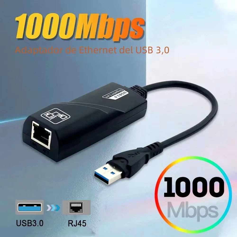 100/1000Mbps USB Ethernet Adapter USB3.0 TypeC To Rj45 Lan Adaptador RTL8153 Wire Network Card For PC Macbook Windows Laptop