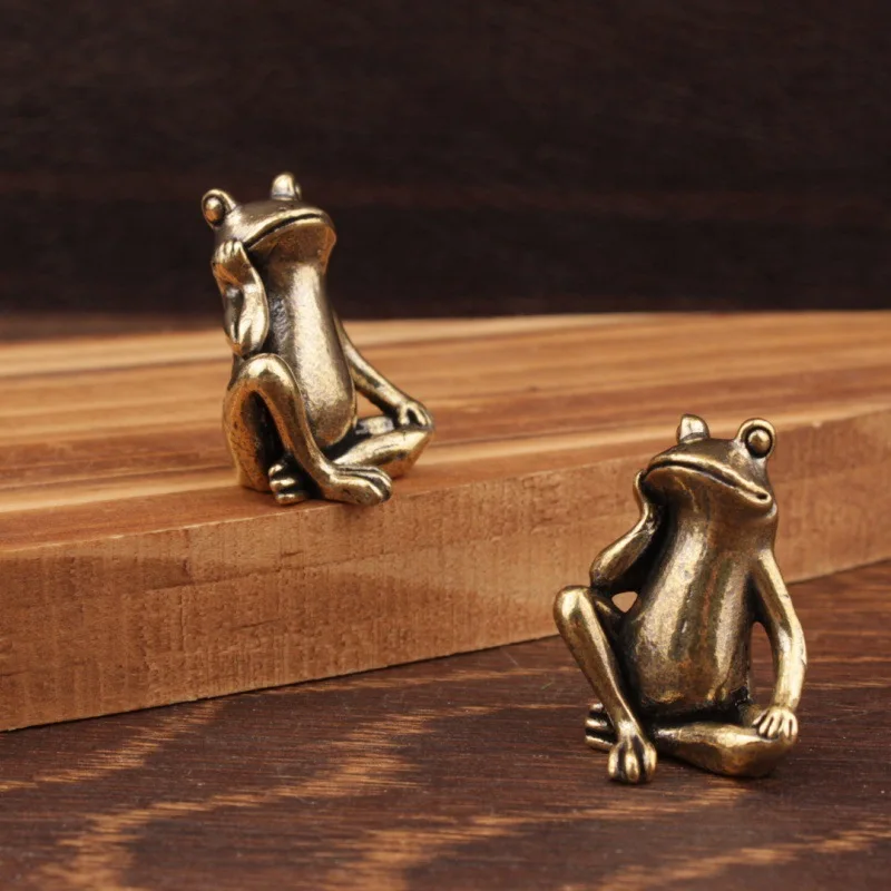 Retro Thinking Little Frog Statue Home Decoration Figure Decor Ornament Car Ornament Solid Little Frog