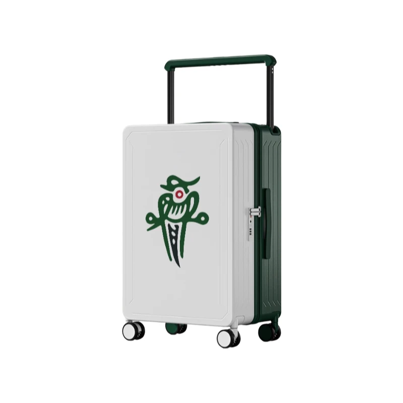 

Mahjong Print Luggage Suitcase, 20 Inch Carry On Trolley Bag, Fashion PC Hard Shell Spinner Suitcase with 360° Wheels